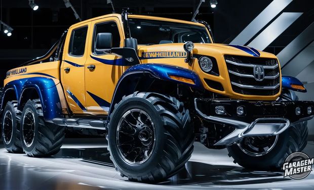 ¿New Holland lanza su propia camioneta? Una pick up pensada para el campo con tres ejes, robustez y potencia