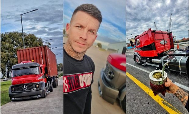 La vida en un camión: maneja desde los ocho años y se volvió un influencer del transporte de cargas en un histórico 1114