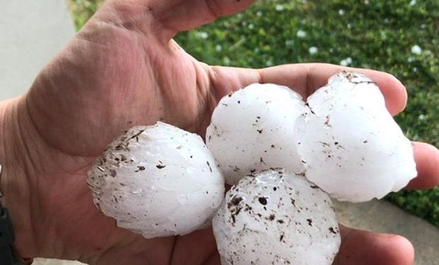 Granizo de gran tamaño cayó en el sur de Córdoba.