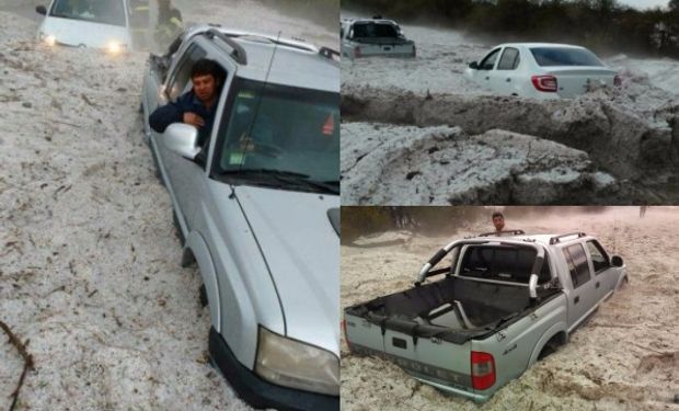 Fuerte tormenta de granizo en Córdoba.
