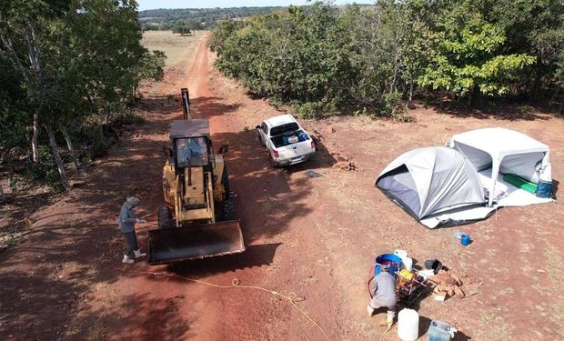 Barreira sanitária montada em Campinápolis, quando em junho houve a confirmação da presença da doença viral que afeta aves.- (Foto:  Indea)