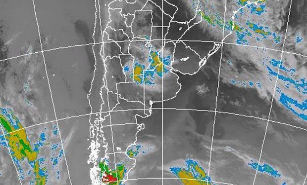 Imagen satelital del Servicio Meteorológico Nacional.