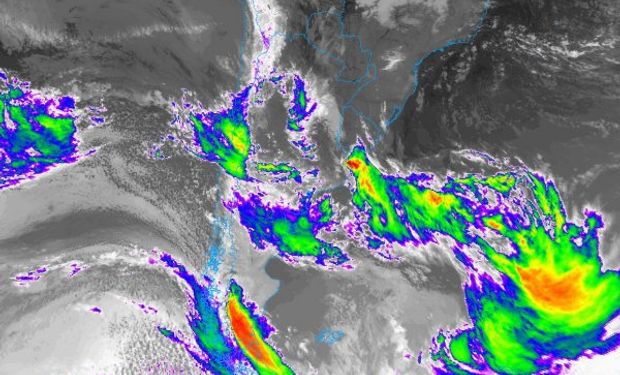 La imagen satelital define el panorama que marcara la dinámica atmosférica de los próximos tres días.