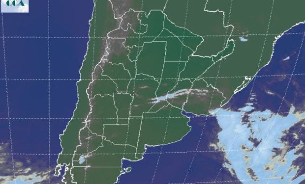 La foto satelital muestra un predominio de cielos despejados en gran parte de las zonas productivas del país.