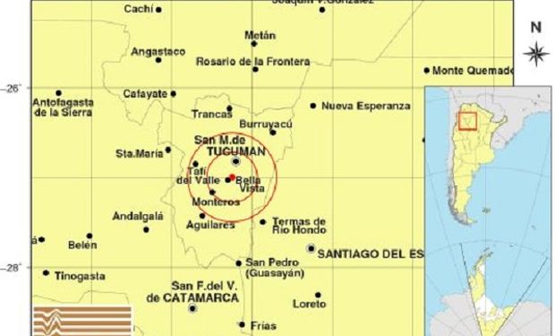 Sismo en Tucumán: la magnitud fue de 3.7 grados en escala Richter