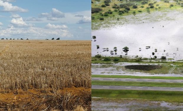 Las dos caras del campo, en poco tiempo se pasó de la inundación a la sequía extrema.