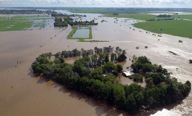 Campos inundados en la zona de Arroyo del Medio, cerca de La Emilia, provincia de Buenos Aires. Foto: Emiliano Lasalvia.