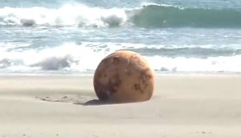 Bola de hierro en Japón: investigan una misteriosa esfera encontrada en una playa