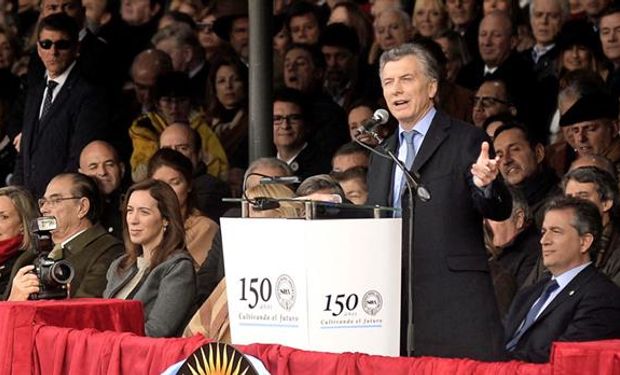 Macri habló durante 20 minutos en La Rural. Foto: DyN.