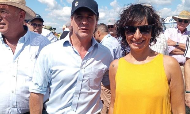 El presidente de Uruguay, Luis Lacalle Pou, y la presidenta de Agroactiva, Rosana Nardi.