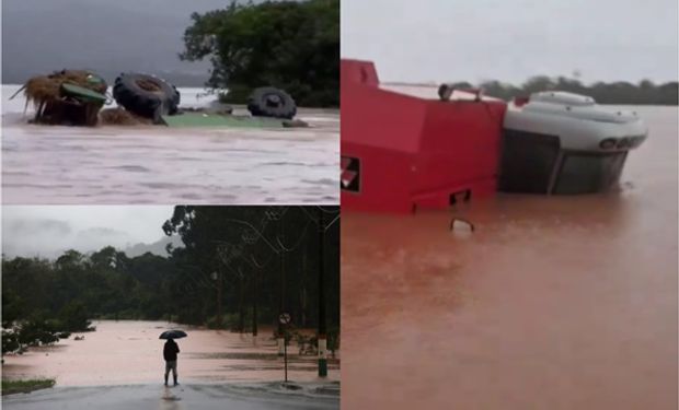 Desastre histórico: murieron más de 10 personas en Brasil por un temporal de lluvias que se lleva hasta las cosechadoras