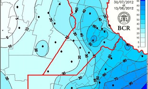 Precipitación en milímetros. Año 2012.