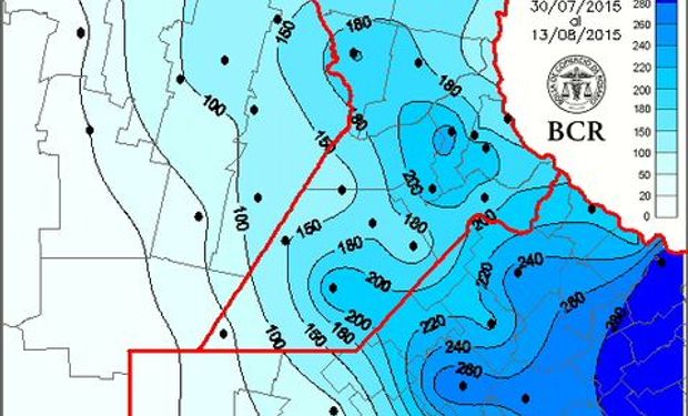 Precipitación en milímetros. Año 2015.