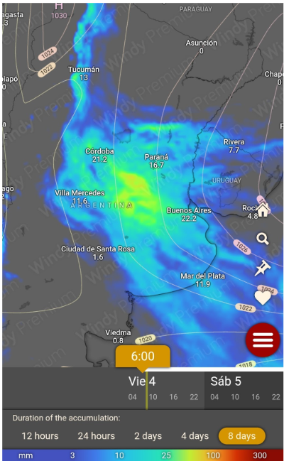 lluvias acumuladas