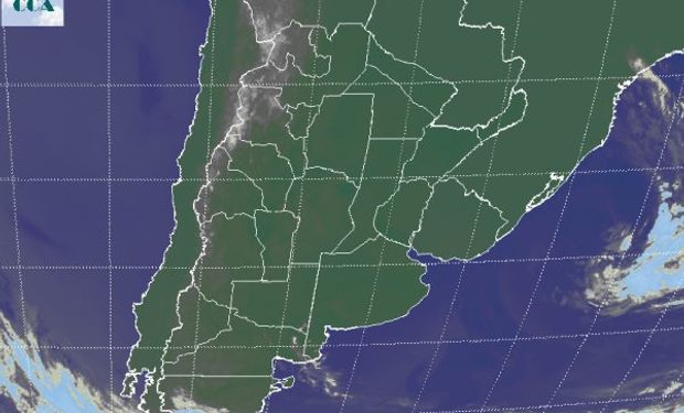 En la foto satelital se aprecia un vasto despliegue de cielos despejados.