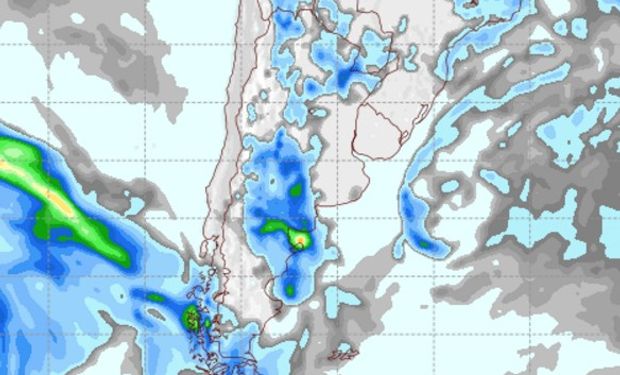Pronóstico de precipitaciones para el domingo.