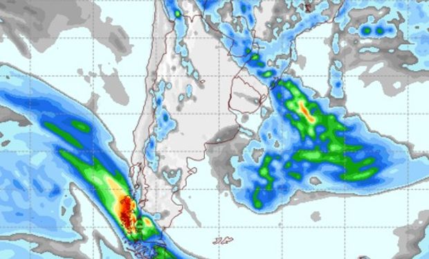 Pronóstico de precipitaciones para el jueves 16 de febrero.
