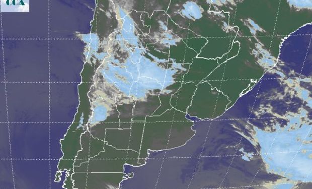 En la imagen satelital se aprecia el despliegue de nubosidad.