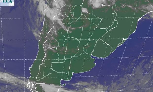 La foto satelital evidencia la condición de estabilidad que impone el sistema de alta presión.