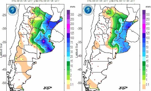 Lluvias acumuladas. Datos del SMN.