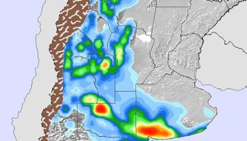 Lluvias sobre el sur de Buenos Aires