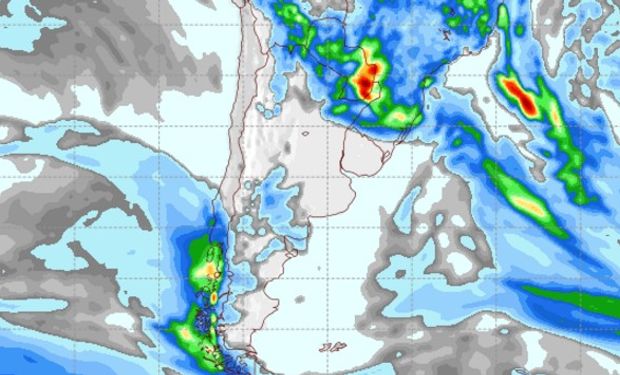 Pronóstico de precipitaciones para el miércoles.