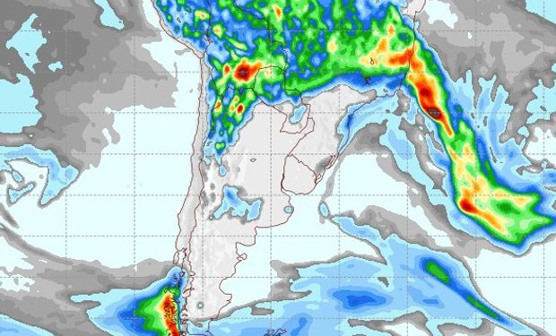 Pronóstico de precipitaciones para el 1 de febrero de 2017.