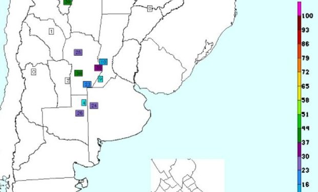 Lluvias de las últimas 24 horas. Fuente: SMN
