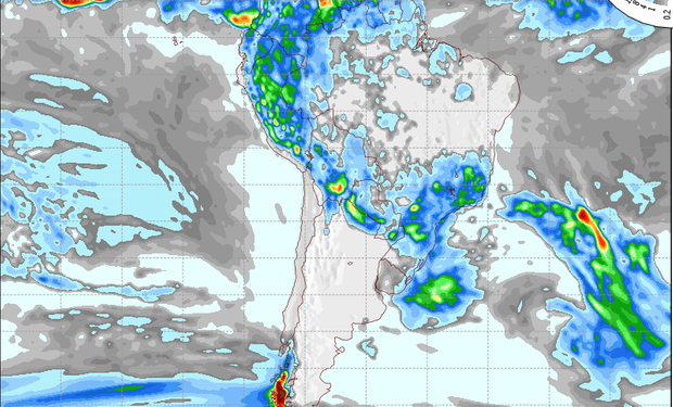 Pronóstico de precipitaciones para el sábado.