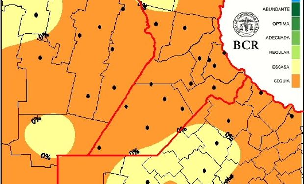 80% de la region núcleo en condiciones de sequía.