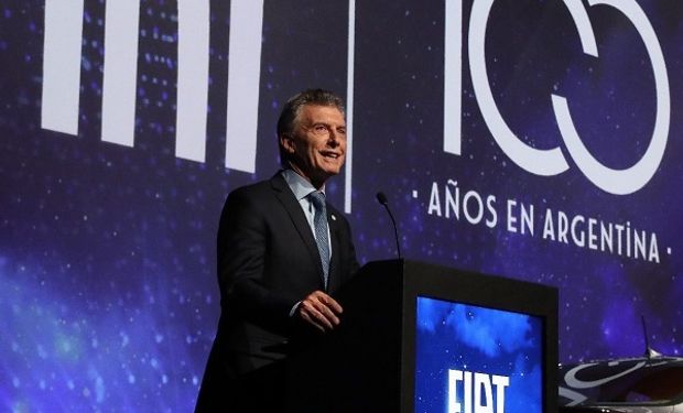 Mauricio Macri en el festejo de los 100 años de Fiat.