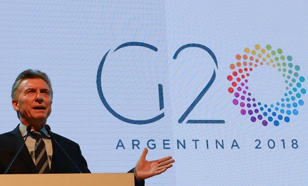 Mauricio Macri asumiendo la presidencia del G20.