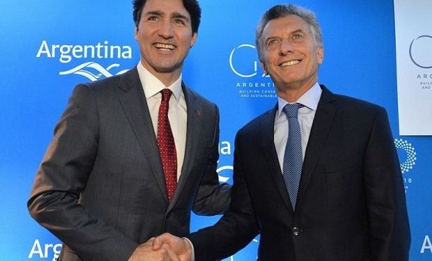 Macri junto al primer ministro de Canadá, Justin Trudeau.