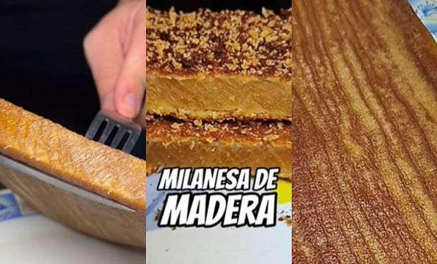 Hicieron una milanesa de madera y se sorprendieron con el resultado