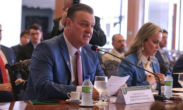 Ministro Carlos Fávaro em reunião do Cosban nesta quarta. (foto - Mapa)