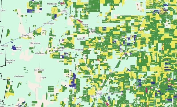 El mapa que usa el Gobierno para saber qué se produce en cada lote