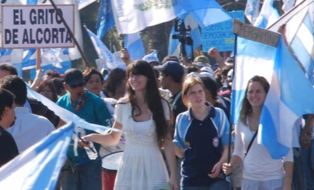 Las presencia femenina en las manifestaciones del 2008.