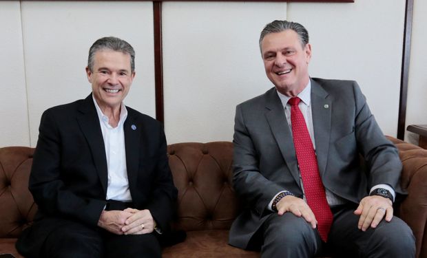 André de Paula e Carlos Fávaro durante encontro recente no Ministério da Agricultura