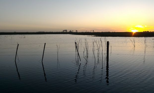 Campos inundados en la provincia de Buenos Aires.