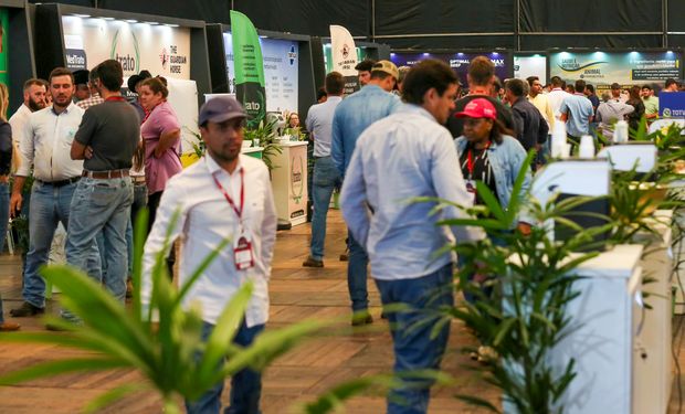 Público circula pelos estandes da Feicorte, feira que reúne empresas, produtores e representantes da cadeia produtiva da carne em Presidente Prudente (SP). Foto: Celio Messias