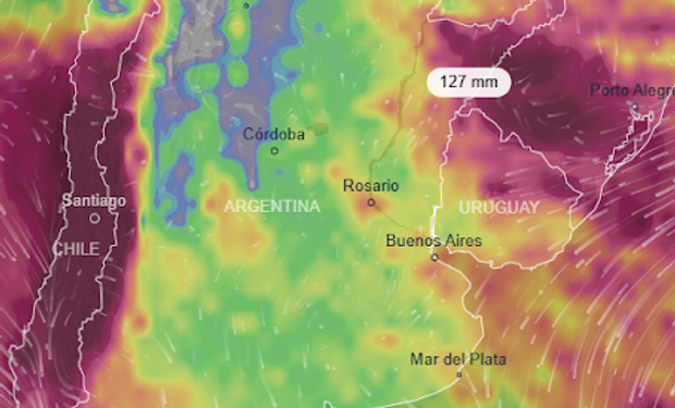Imagen: precipitaciones acumuladas a 7 días.