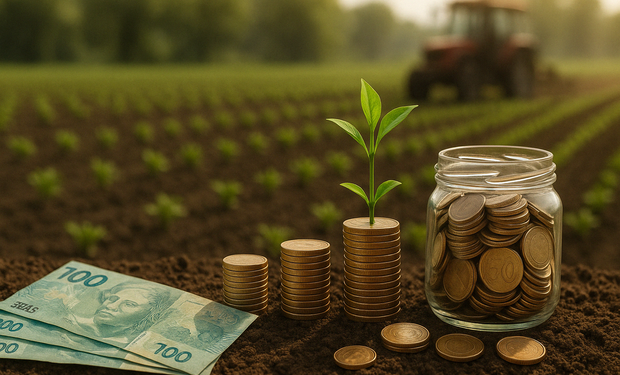 Produtor rural em atendimento para contratação de crédito do Plano Safra 2026/2027.
