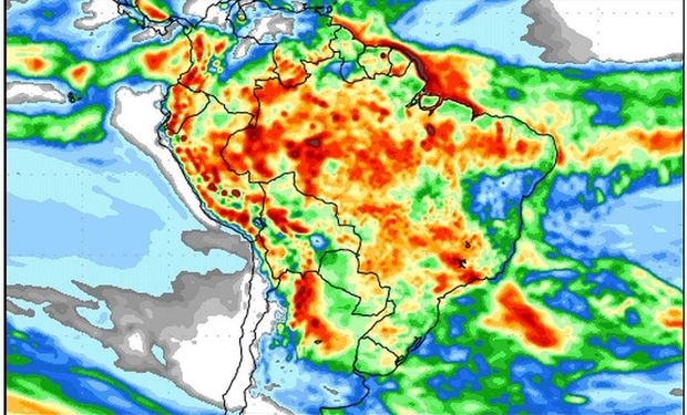 Pronóstico de precipitaciones del 2 al 10 de marzo. Fuente: COLA