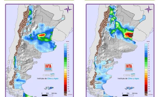 Mapa de precipitaciones.