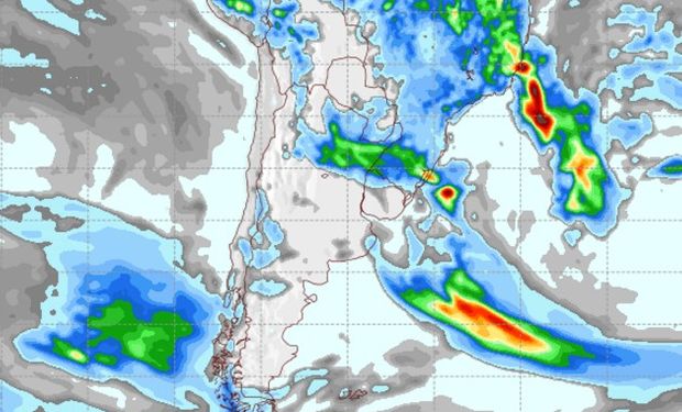 Pronóstico de precipitaciones para el martes.
