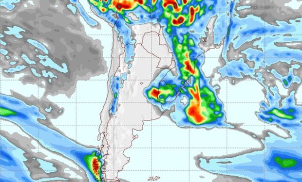 Pronóstico de precipitaciones para el martes 14 de febrero.