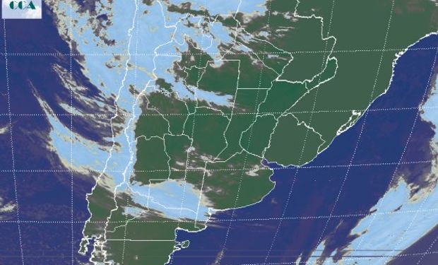 Se destaca el avance de coberturas nubosas asociadas a ondas de inestabilidad que avanzan desde el Pacífico.
