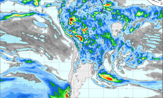 Pronóstico de precipitaciones válido para el 5 de marzo de 2015