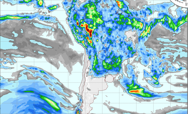 Pronóstico de precipitaciones válido para el 6 de marzo de 2015