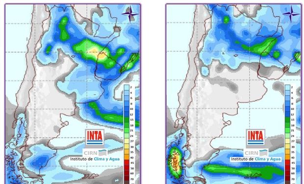 Pronostico de precipitaciones. Fuente: Clima y Agua INTA